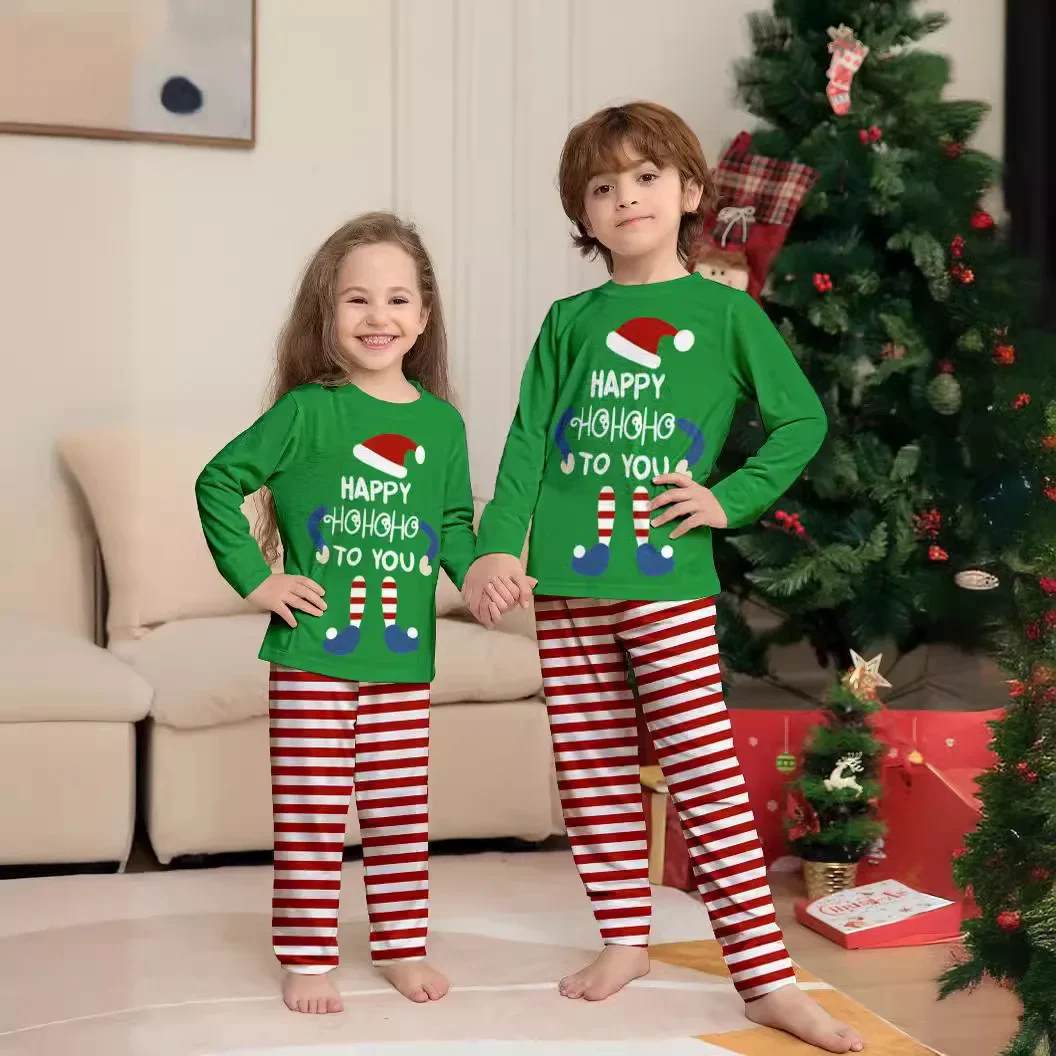 thumbnail image 5 of Conjunto de pijamas a juego con estampado de rayas para madre, padre e hijos, aspecto familiar de Navidad 2024, traje de 2 piezas, ropa de dormir suave y bonita, 4XL, 5 of 5