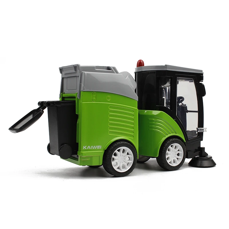 Nuovo modello di spazzatrice in lega pressofuso pulizia stradale cestino dei rifiuti classificazione veicoli igienico-sanitari modello di auto suono e luce regali per bambini