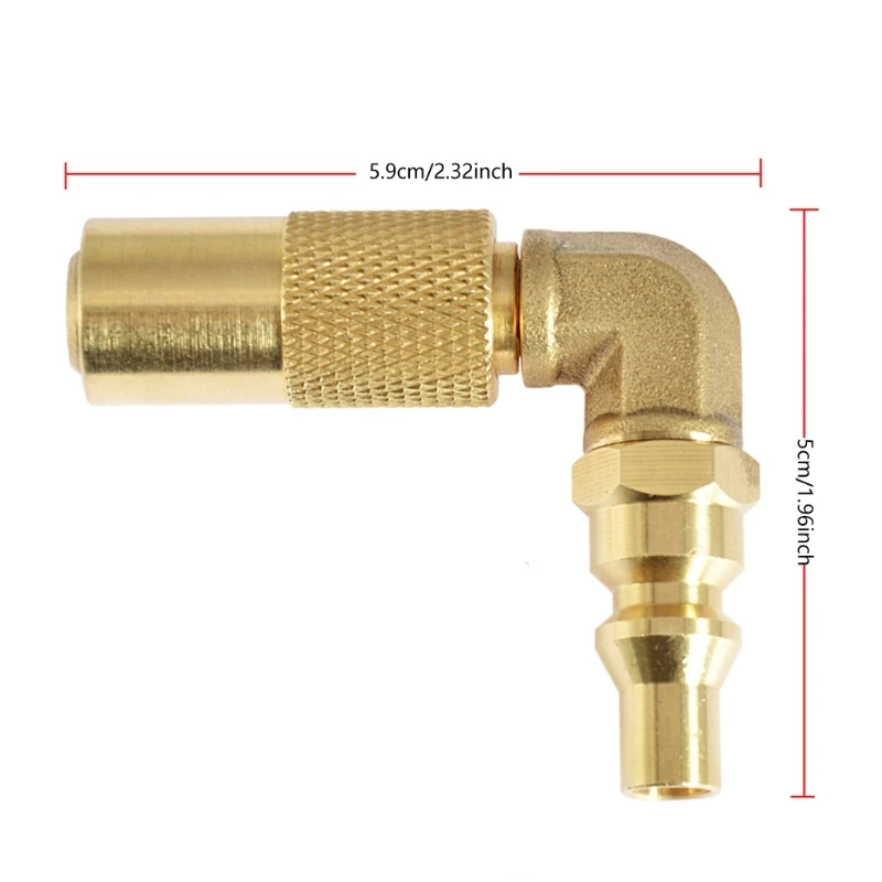 N0HB Practical Propanes Grills Adapter 1/4In Quick Connects Elbow Brass Propanes Grills Fitting Suitable for Outdoor Cooking