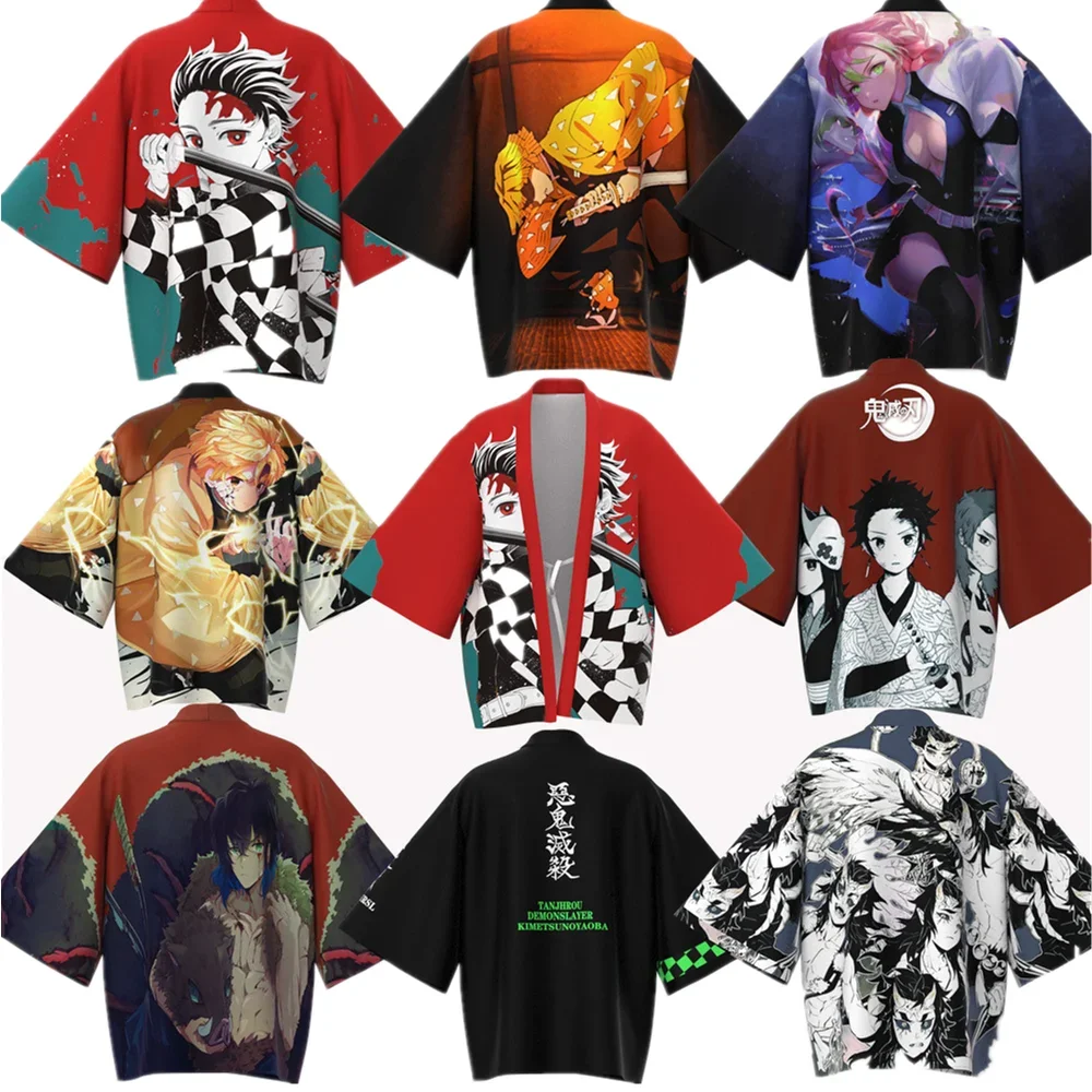 

Kimetsu No Yaiba Kamado Tanjirou Cloak Tomioka Giyuu Kochou Shinobu Haori Yukata Brocade Cosplay Costume Anime Coat