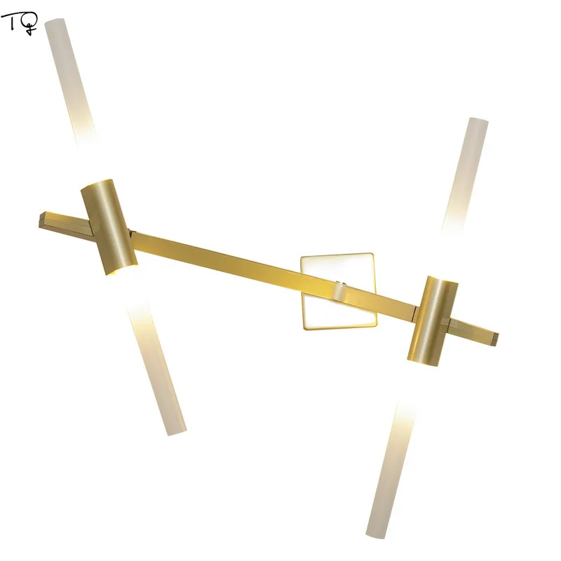 

Modern Minimalist Lustre Brach Wall Sconce Light Fixture Led Industrial Designer Double Head Gold Black Bedroom Bedside Corridor