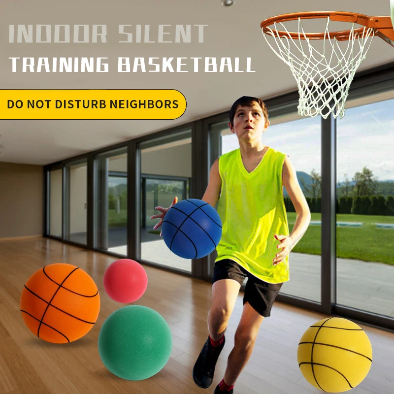 Indoor Silent Basketball Children Training Bouncing Mute Ball 24cm High  Density Foam Sports Ball Size 3 / 5 / 7 Sports Toy Ball