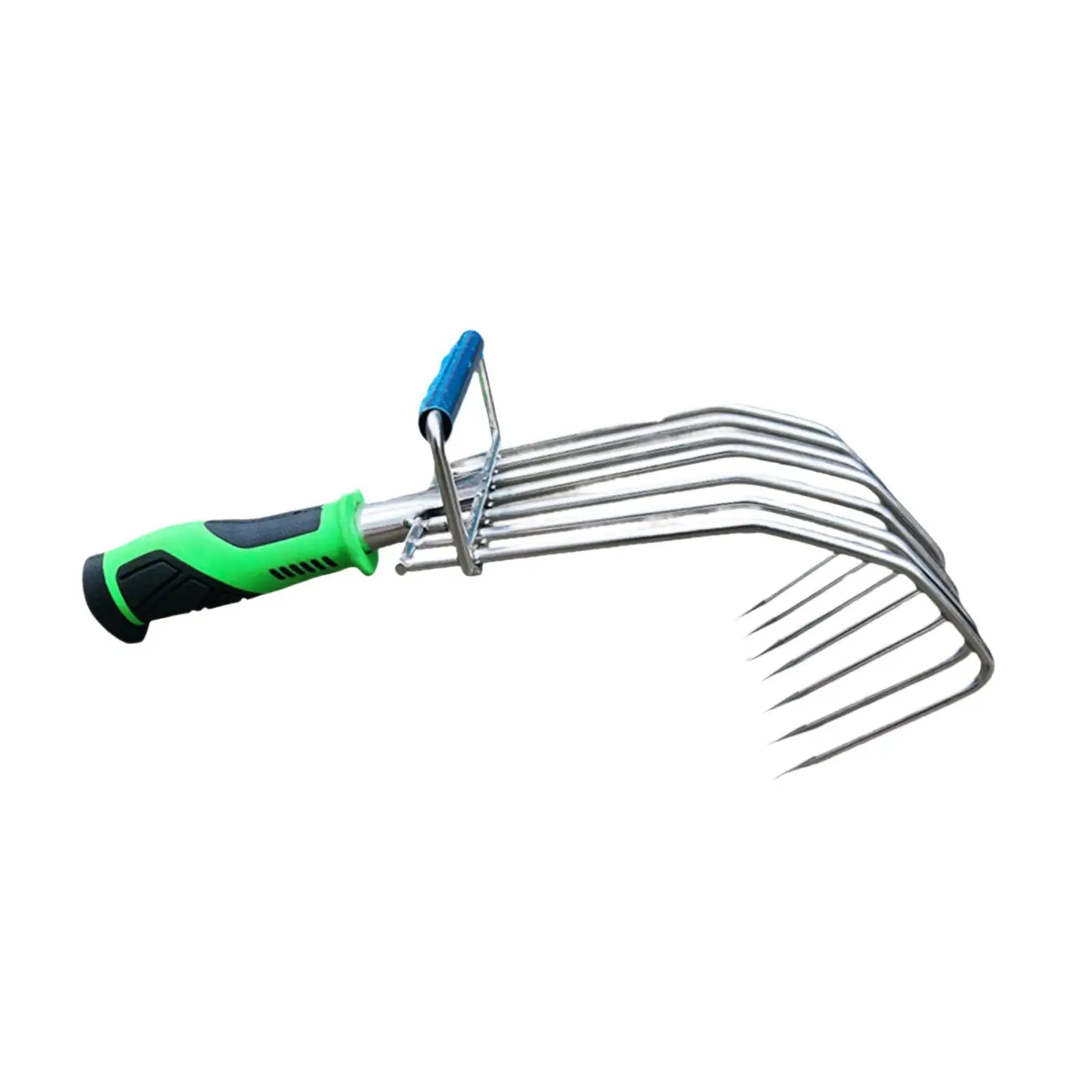 Hand Rake Weeding Lightweight Small Garden Hand Rake Loosening Soil Rubber Handle Digging for Patio Backyard Lawn Yard Work