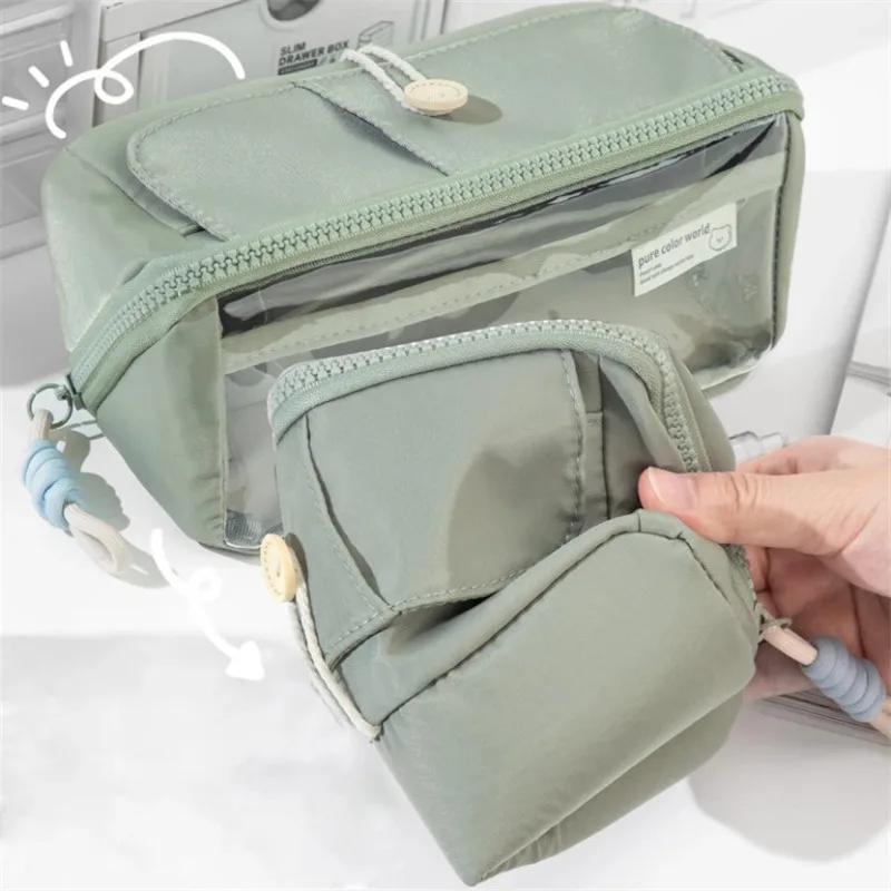 

Футляр для карандашей, прозрачный, с 3 отделениями