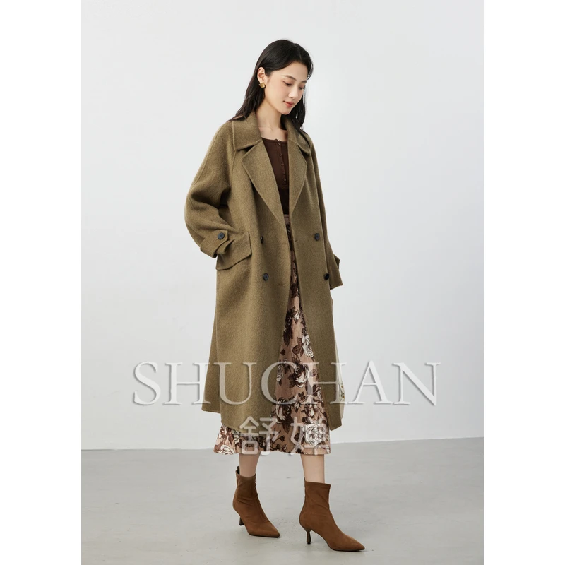 

SHUCHAN 90% Wool 10% Camel Camperas De Mujer Invierno 2023 Abrigos Mujer Coats and Jackets Women Autumn/Winter