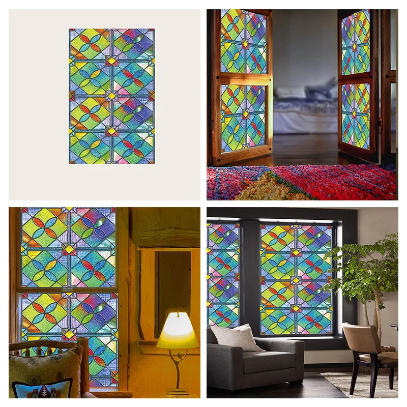 thumbnail image 1 of Película para ventanas Magnolia con adherencia estática, control de calor, protección de la privacidad, envío directo, película de vidrio extraíble reutilizable, decoración del hogar, 1 of 5