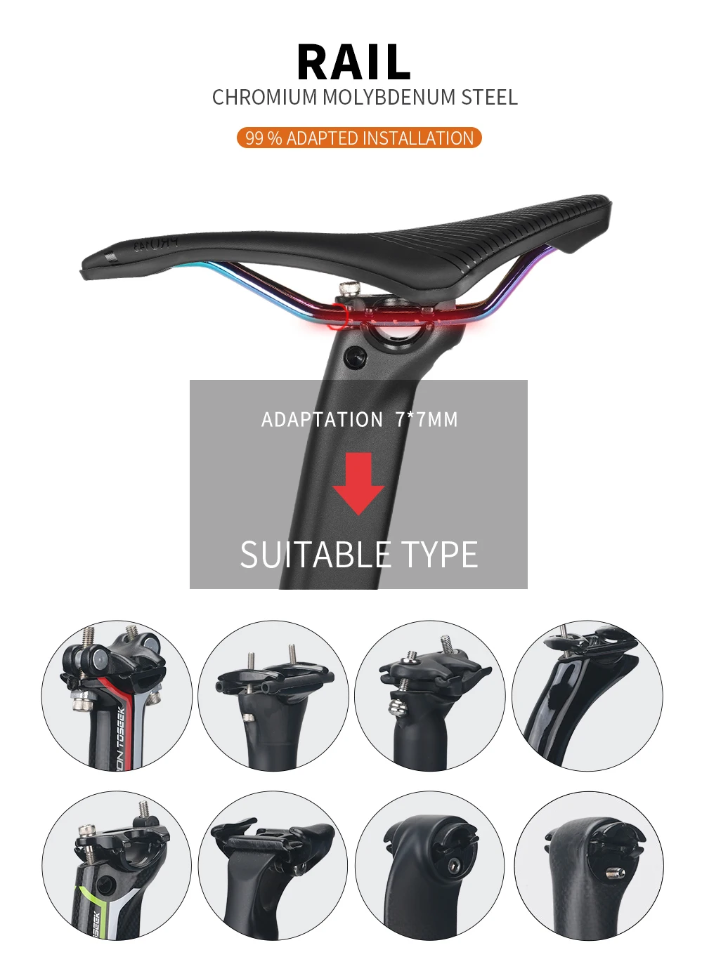 TOSEEK Mtb Fahrrad Sattel Fahrrad Sitz 7mm Runde Schiene EVA Material Mountainbike Fahrrad Produkte Zubehör Für MTB Racing – Detail 9