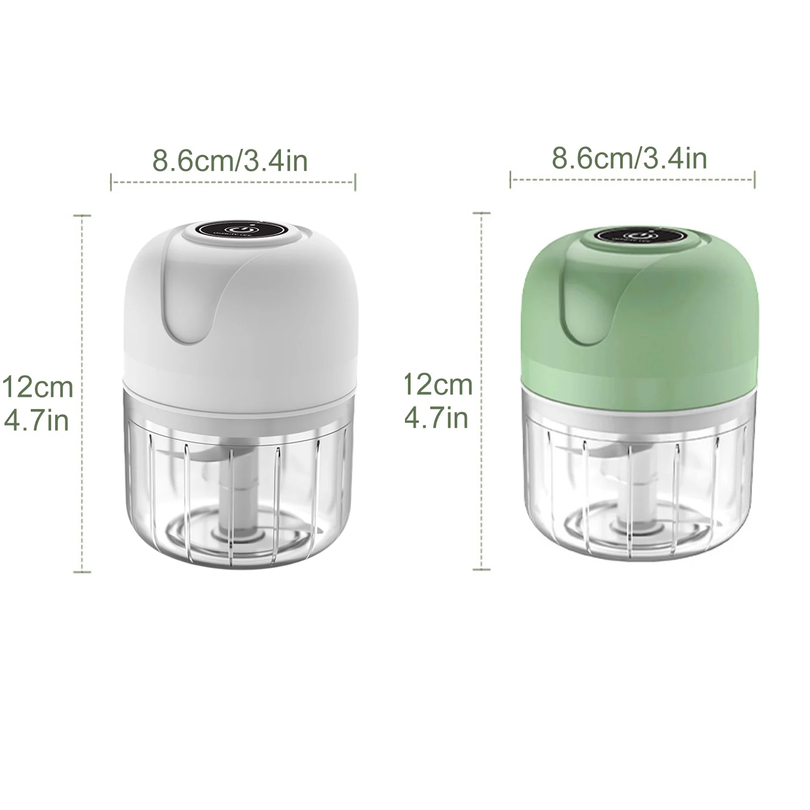 Wireless Electric Garlic Masher  Food Chopper - 250ml Mincer with 6 Blades for Vegetables Meat and Chili