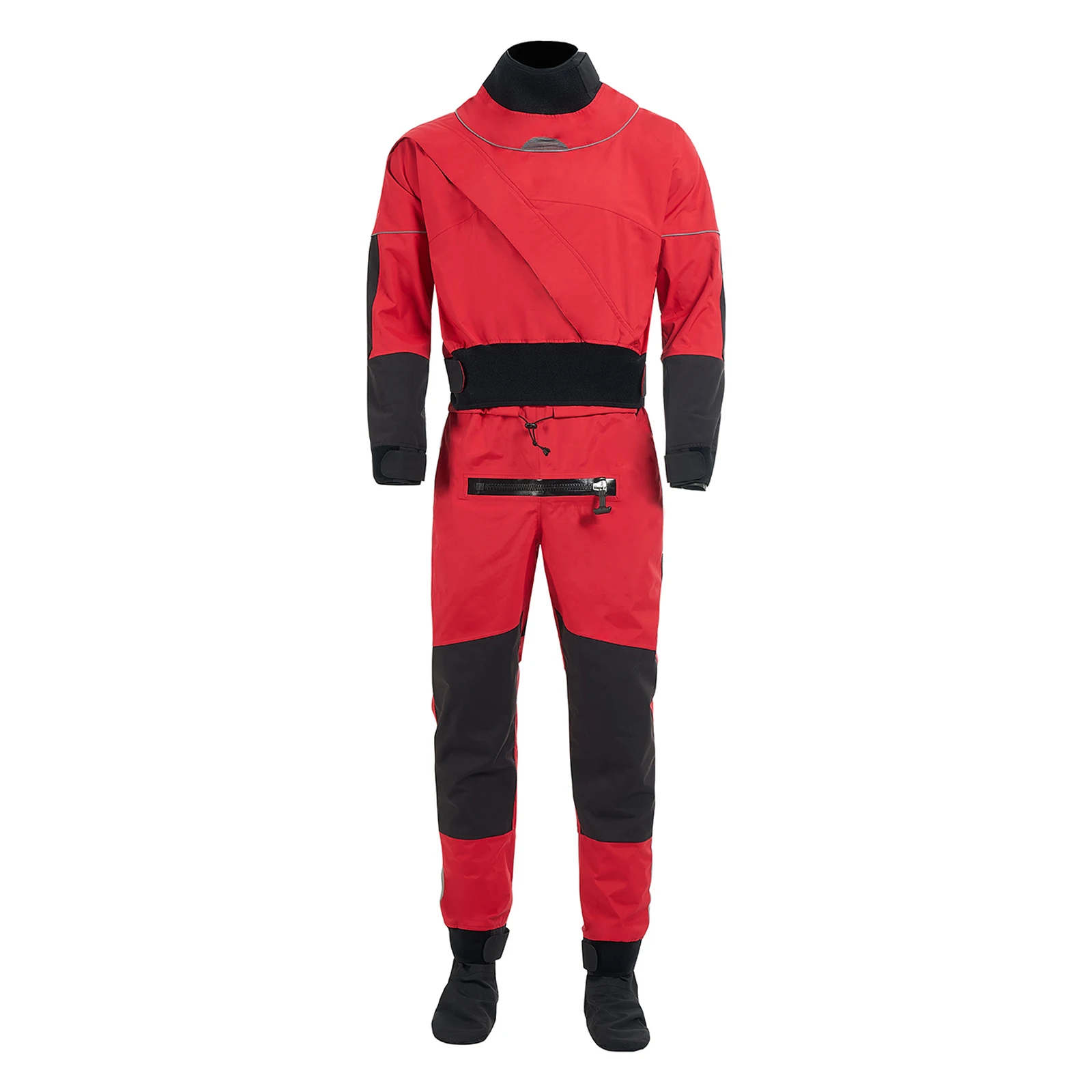 Men's Kayaking Breathable Dry Suit Surfing Fly Fishing Three-Layer Waterproof Fabric Neoprene Cuffs And Neckline Drysuit