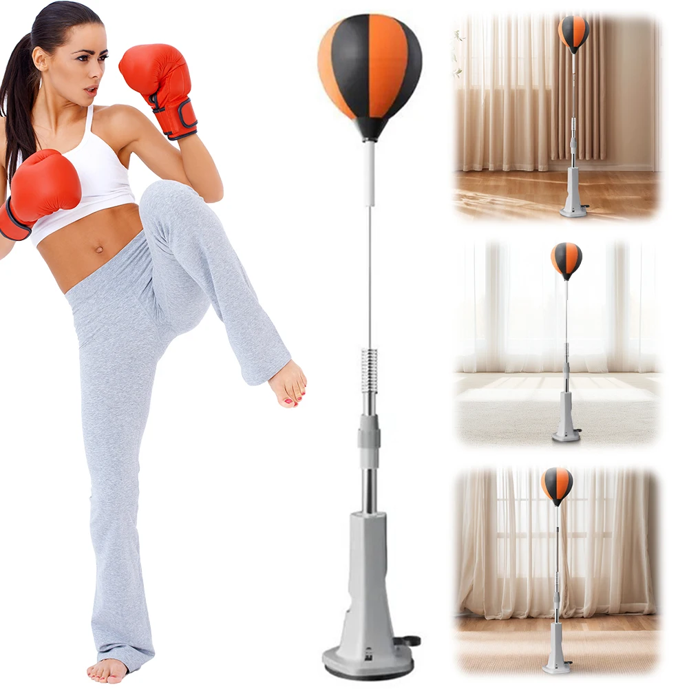 Boxing Bag Height Adjustable Speed Bag Punching Reflex Ball Set for Training Boxing Stress Relief & Fitness