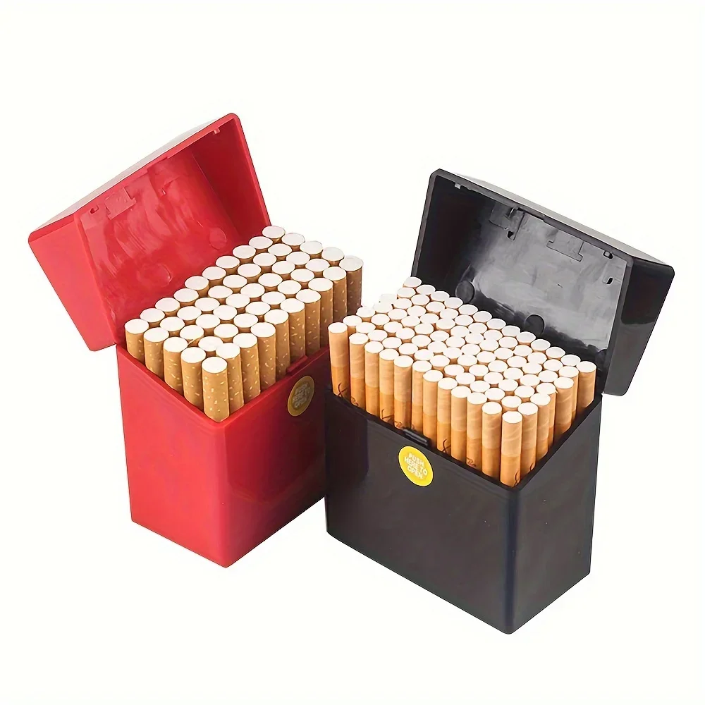 Compact Portable Cigarette Holder Box - King Size 50 Capacity, Slim Plastic Storage Case