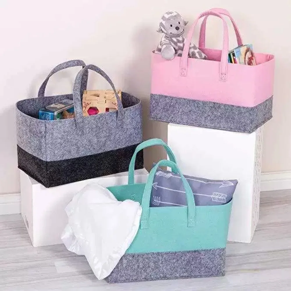 

Felt Handbag Women Handbag Large Capacity Fashion Shopping Bag Foldable Toy Book Sundries Storage Bag Shopping Bags for Women