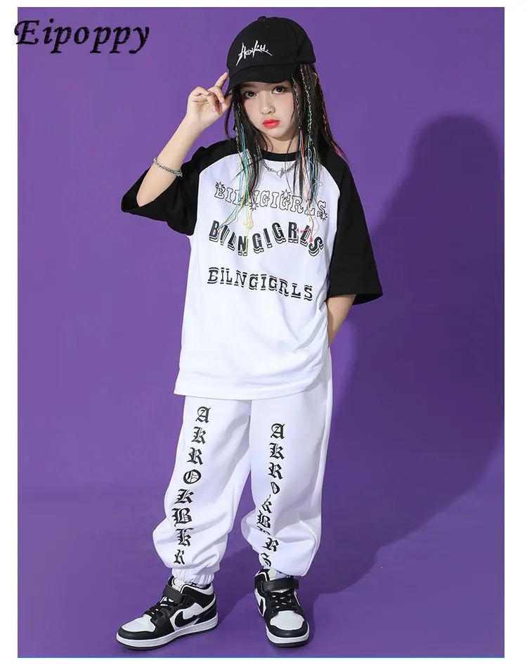 

Children Hip-Hop Trendy Clothes Hip Hop Suit Fried Street Children's Clothing Performance Costume Jazz Dance Girls' Clothing