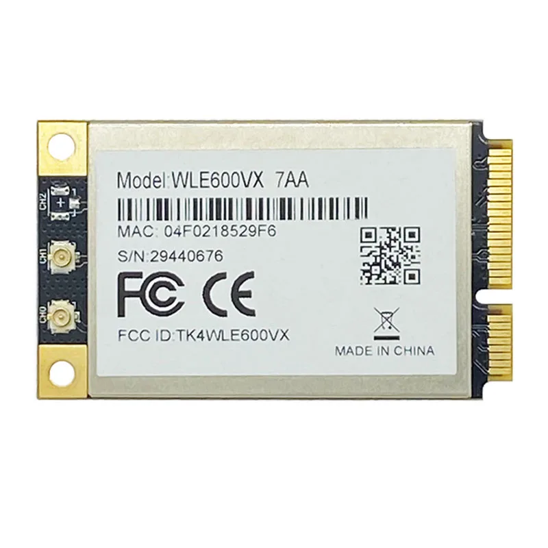 WLE600VX 7AA I-TEMP MINI PCIE QCA9882 WIFI 모듈 MIMO 802.11ac 산업용 등급 무선 네트워크 카드