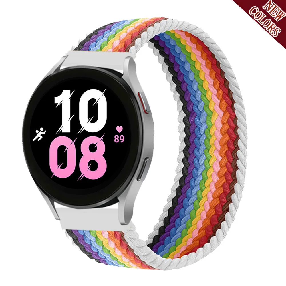 Braided Solo Loop Bracelet Watch Strap, 20mm 22mm Adjustable Band