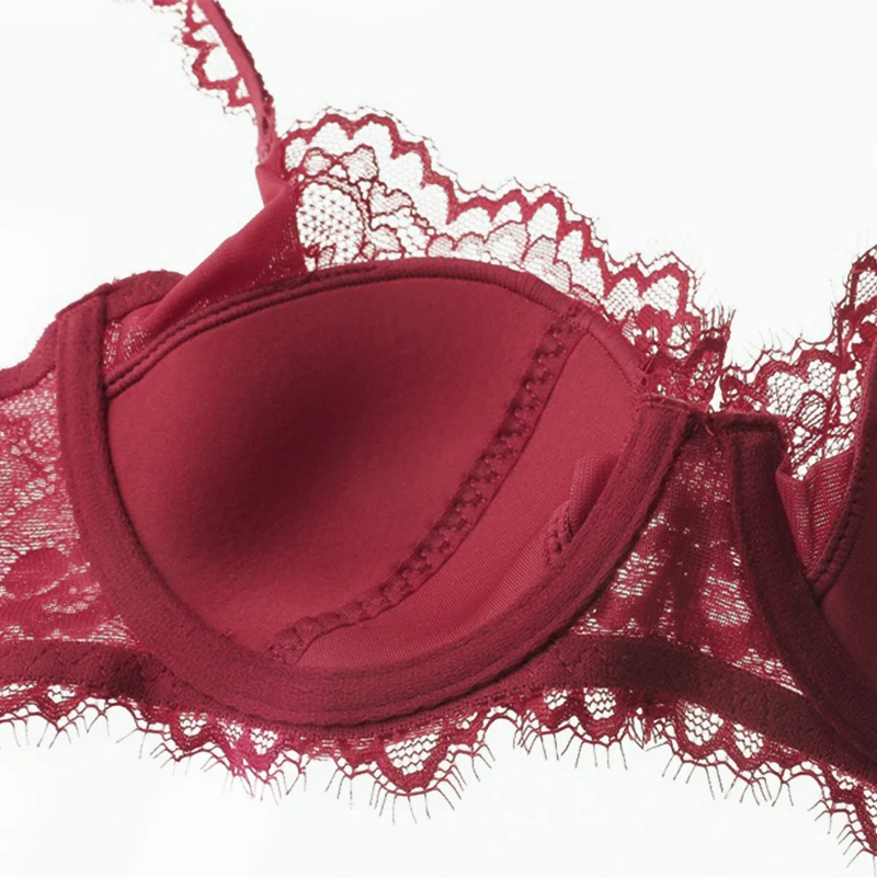 Dotey Popsy Bra Set Lace Women's Underwear Ruffles Shoulder Straps Eyelash Decoration Underwire Lingerie Women For Summer