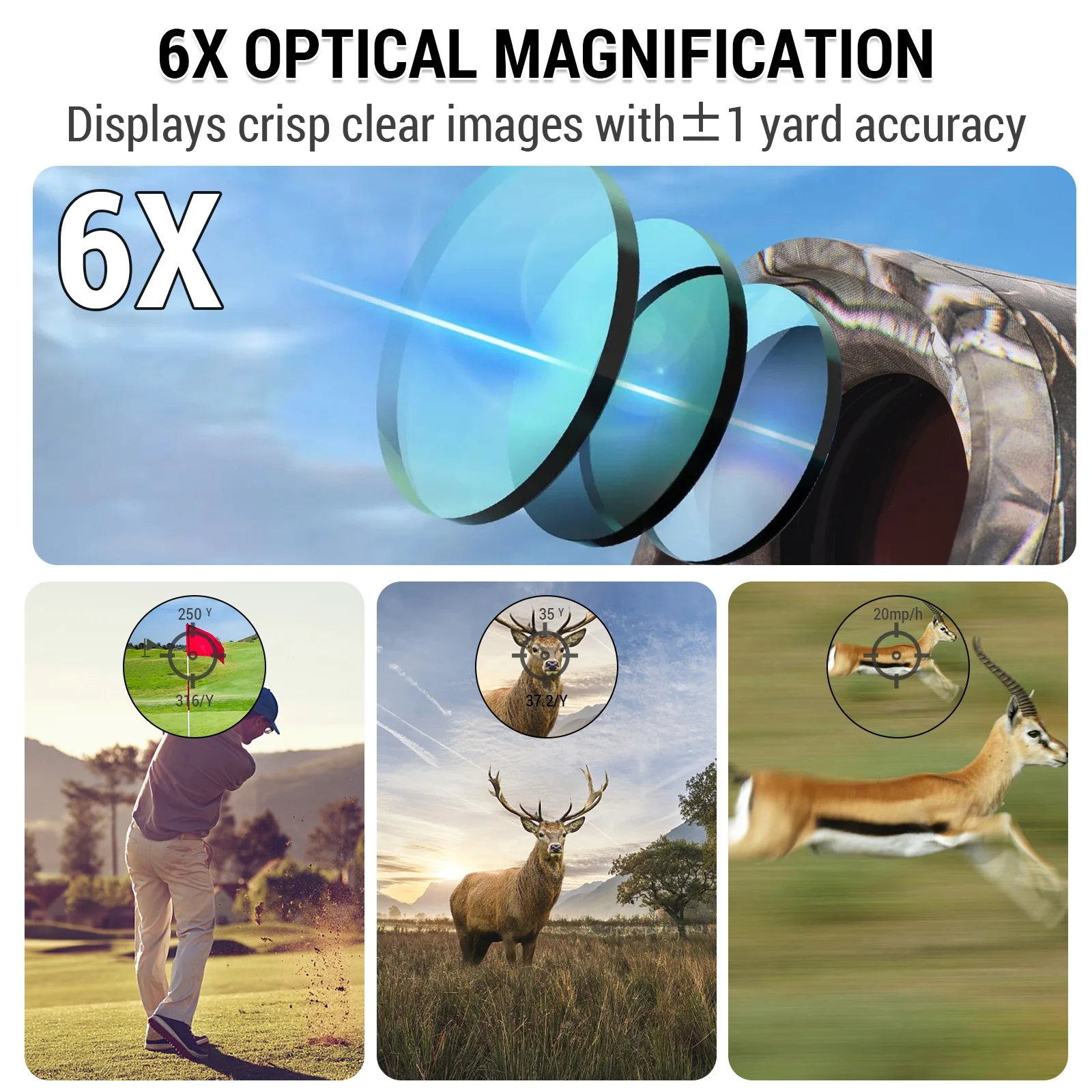 Golf Laser Rangefinder Digital Hunting Monocular Telescope With Height and Angle Measurement 600M/800M/1000M