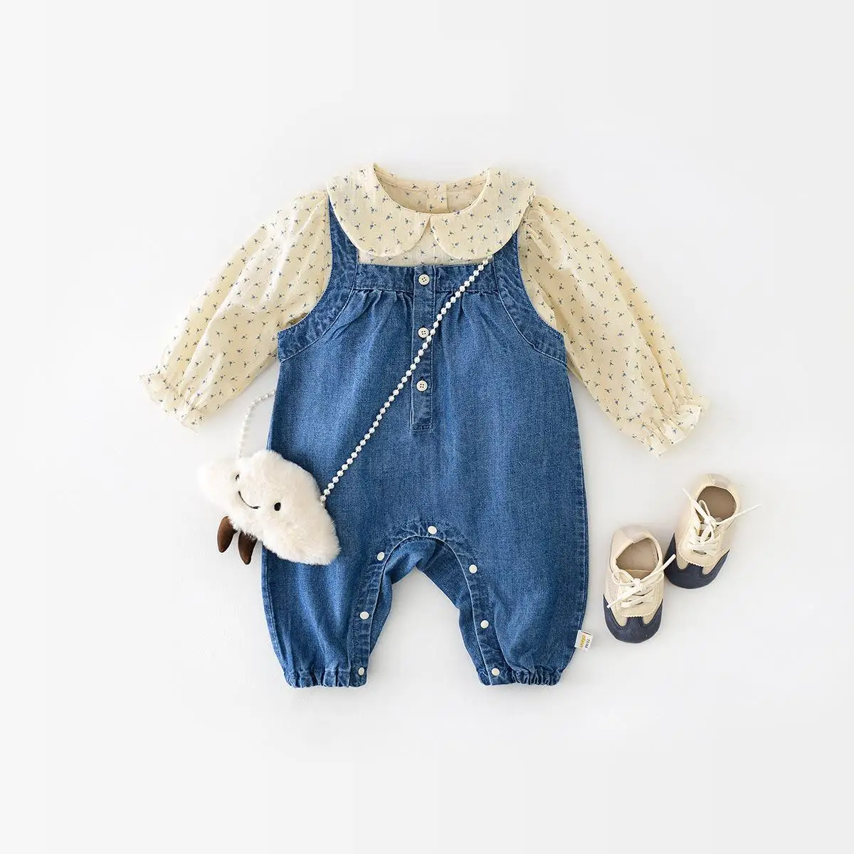 

Spring Autumn Newborn Boy Girl Infant Casual Denim Overalls Baby Solid Suspenders Romper Fashion Kid Cotton Sleeveless Jumpsuit