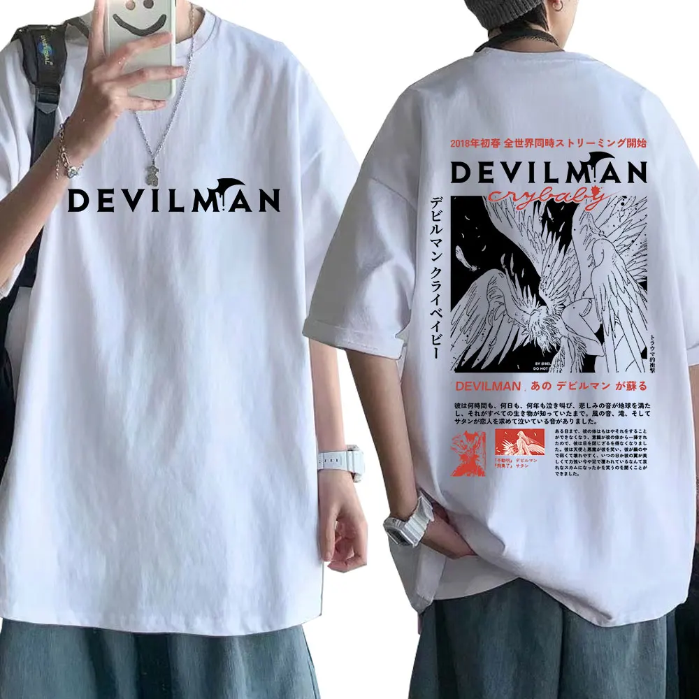 Japan Anime Devilman Crybaby T-Shirts Herren Damen Kleidung Mode Gothic T-Shirt Lässiges Baumwoll-Kurzarm-T-Shirt Streetwear