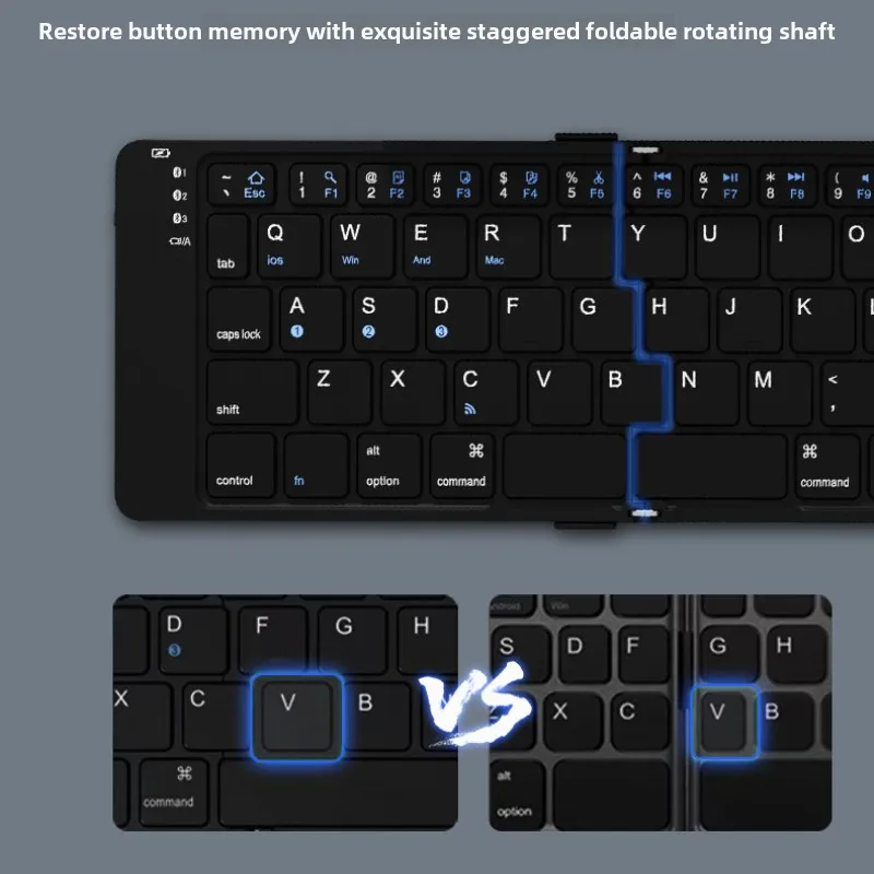 New folding bluetooth keyboard high-end business leather mobile phone tablet can be connected to laptop office keyboard