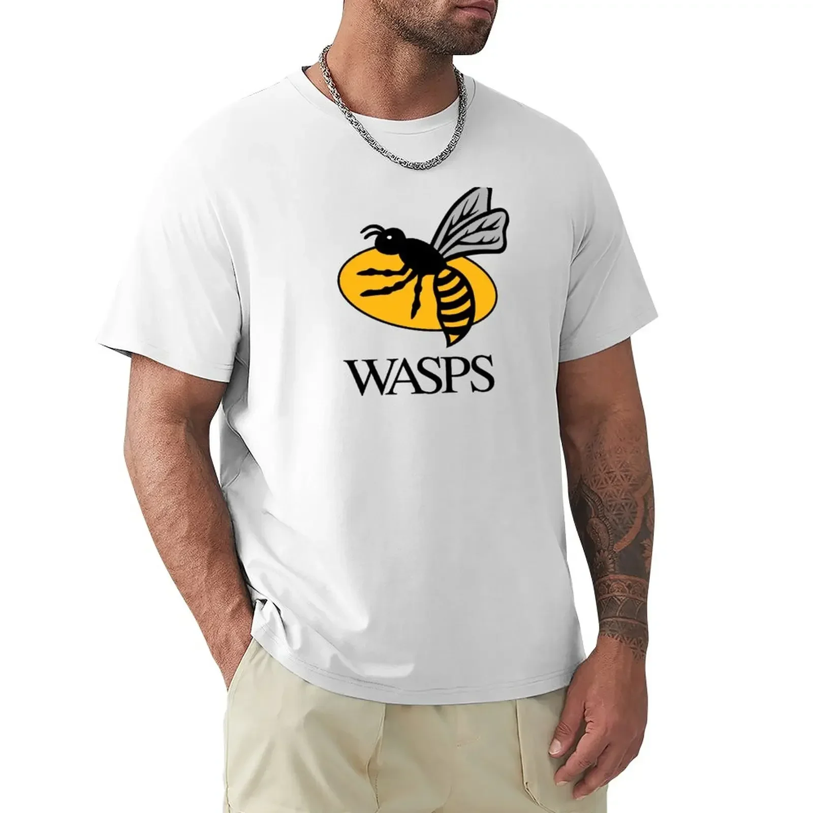 

Футболка для регби The Wasps, милая одежда, винтажная одежда, тяжелые мужские футболки funnys