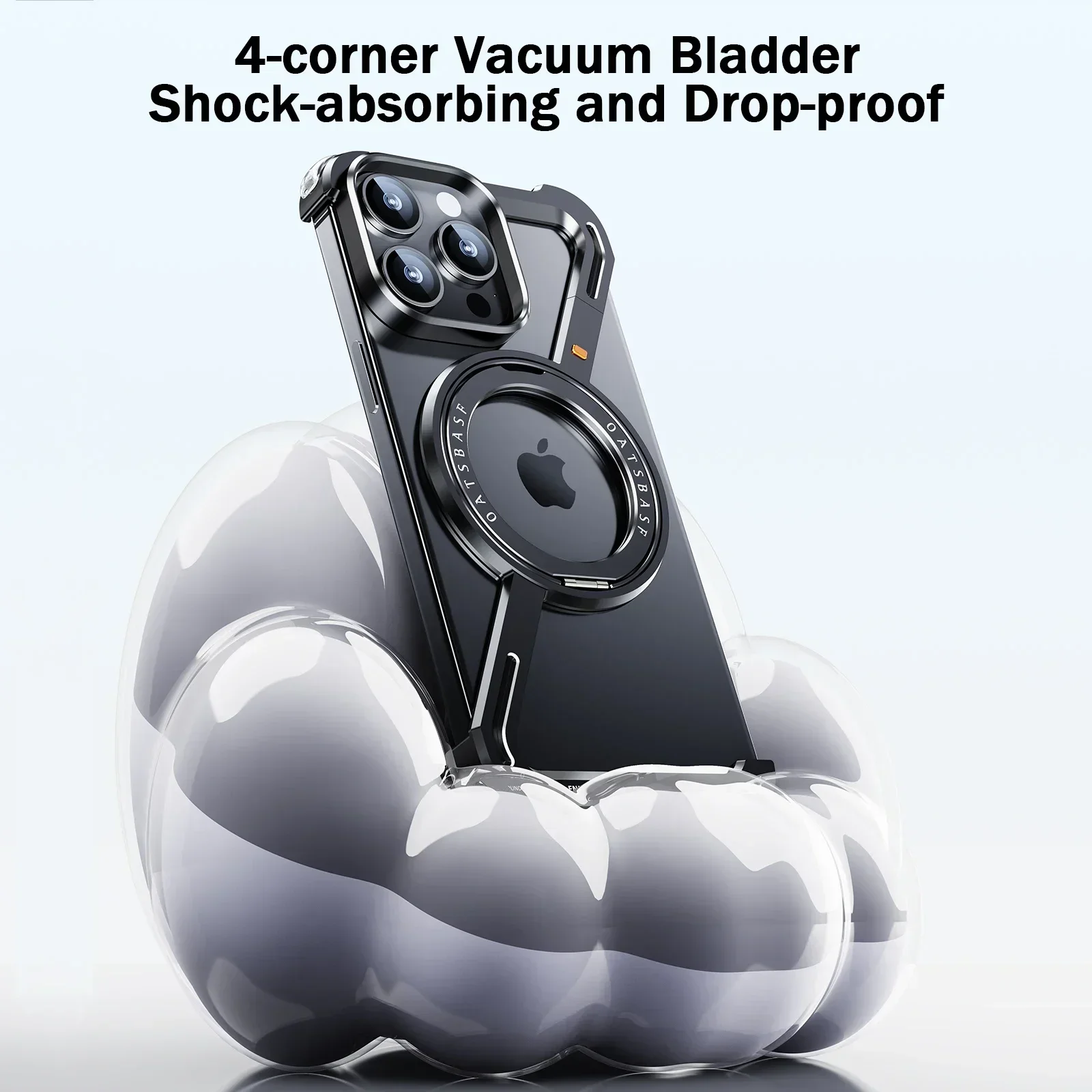 Eary Z Shape for iPhone 16/15/14 Pro Max Frameless Phone Case Compatible with MagSafe Standard Protection Magnetic 13 Pro Cover