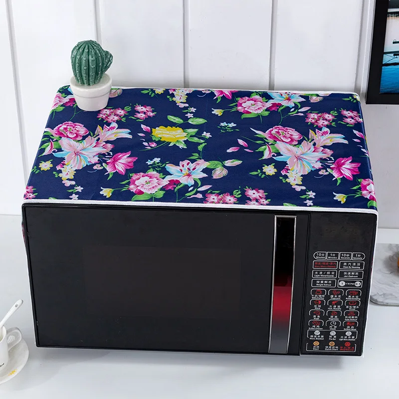 Microwave Oven Dust Cover Household Appliances Dust Cloth With Side Storage Bag Smooth Surface Waterproof Wear Resistance Covers