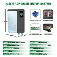 Batterie au Lithium 48V 300Ah LiFePO4 15kWh 51.2V 100Ah 120Ah 200Ah 300Ah batterie au Lithium pour le stockage d'énergie domestique PL Stock ue 2