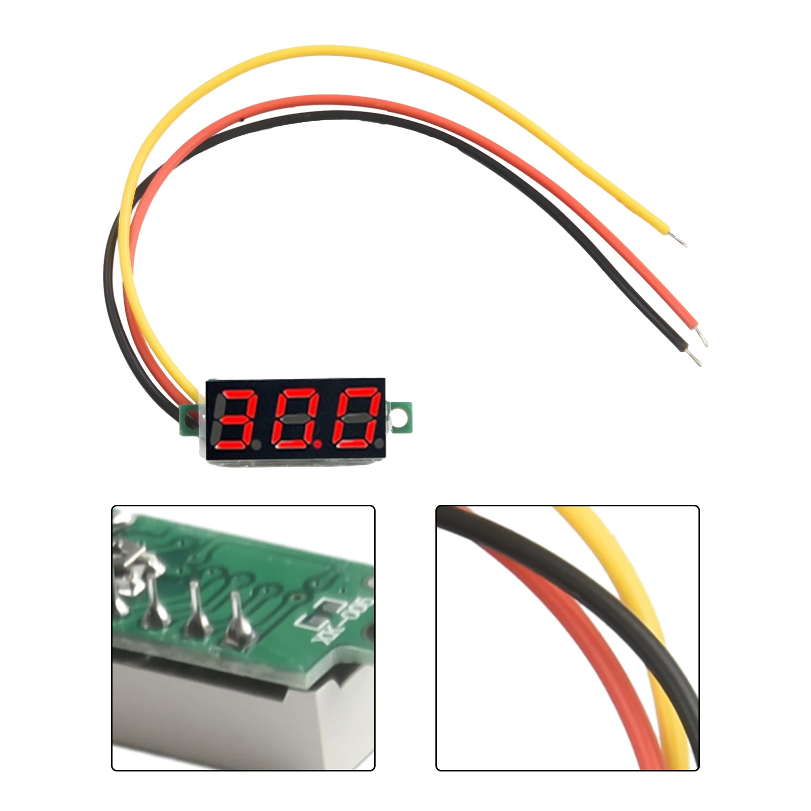 

1pc Voltmeter Digital Display Detectors Digital Industrial 0.28 Inch DC Voltmeter Head LED Minimun Measurement