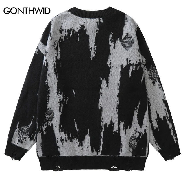 2023 Men Streetwear Knitted Sweater Shadow Graphic Sweater Hip Hop Pullover  Loose Harajuku Sweater Soft Y2K Unisex Clothing - AliExpress