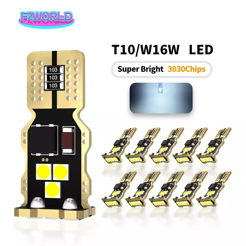 

100pcs T10 led 192 194 168 COB W5W 3030 9SMD LED CANBUS Error Free Car DRL Marker Parking Light Bulb White Car Accsesories