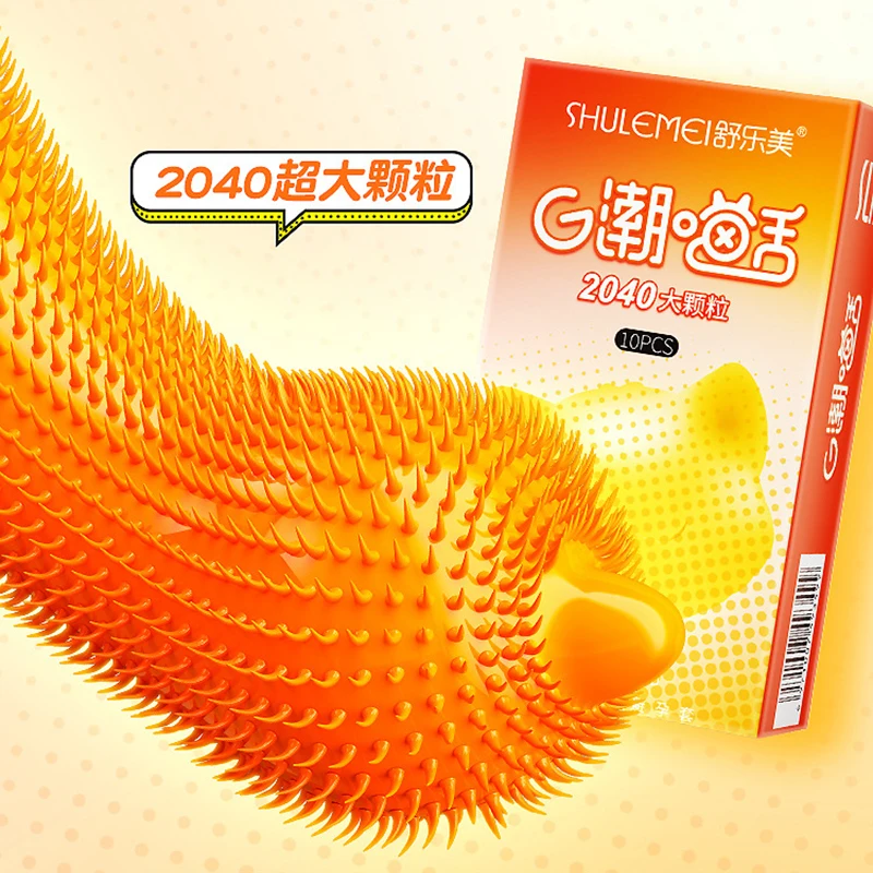 10PCS With 2040 Spot Spikes Condoms For Men G Point Stimulation Adult Supplies Big Dots Penis Sleeve Delay Ejaculation Sex Toys