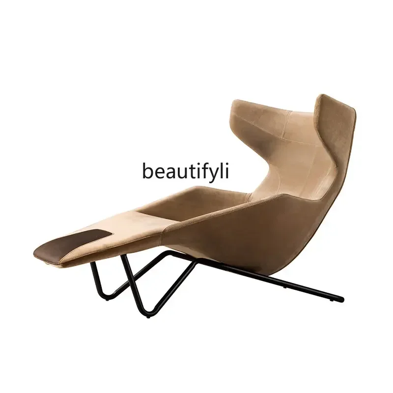 

Italian Minimalist Leisure Chair Single Fabric Couch Nordic Recliner Villa Leisure Chair