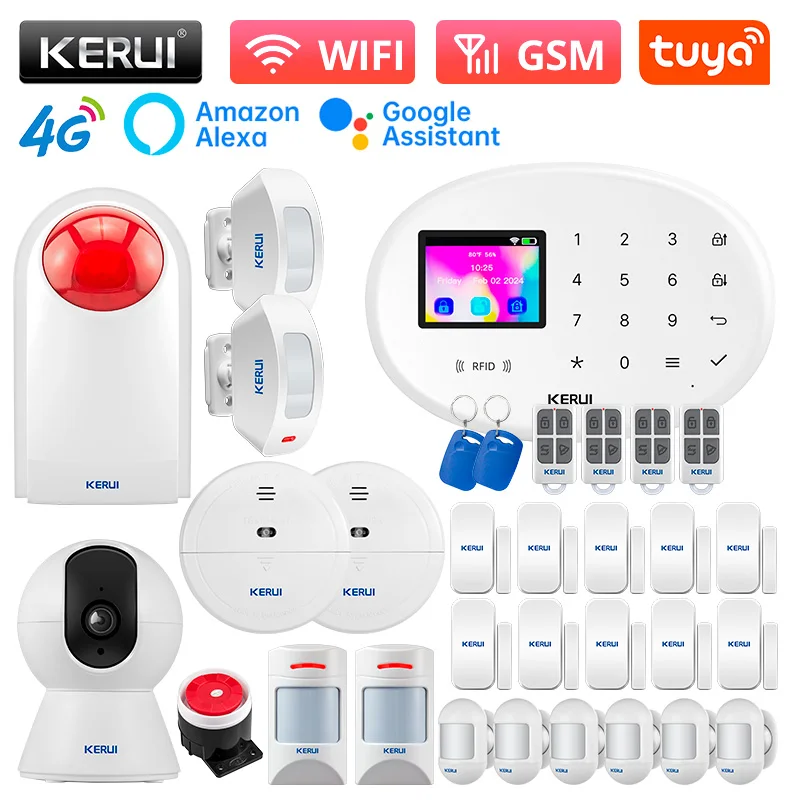 4G/WiFi Intelligent Alarm Tuya Smart Home Alarm System W204 Burglar Alarm 433MHZ