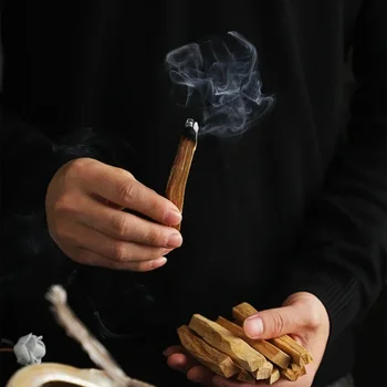 Palo Santo 천연 향 스틱, 나무 스머징 스트립, 아로마 디퓨저 얼룩 스틱, 아로마 테라피 화상 나무 스틱, 향기 없음