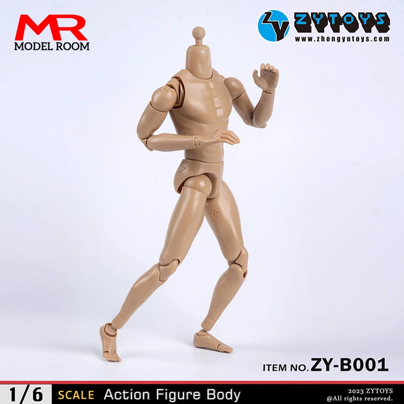ZYTOYS ZY-B001 B002 B003 B004 1/6 Männlicher Weizen-Schwarzer Gelenkkörper 25,5 cm Männlicher Soldat Schmale breite Schulter Flexible Actionfigur – Detail 4