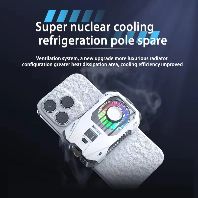 Gaming Accessories Wireless Rechargeable Mobile Phone Cooling Fan With Digital Display Phone Cooler with Battery