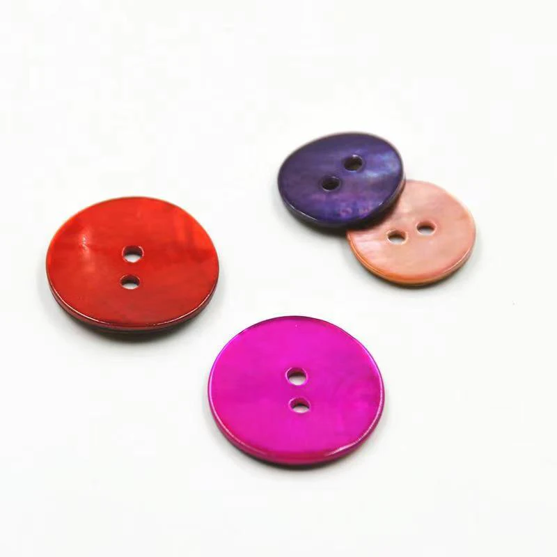 20pcs/lot Natural Shell Sewing Buttons Color Mother of Pearl Shell Round Buttons 2 Holes for Clothing DIY Garment Accessories 4