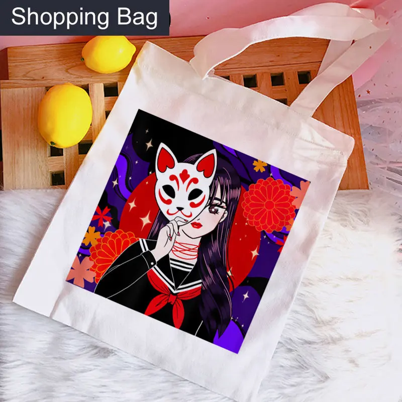 

Y2k Goth Aesthetic Shopping Bag Bolsa Shopper Shopping Bolsas De Tela Bag Ecobag Reusable Fabric Boodschappentas Sac Tissu