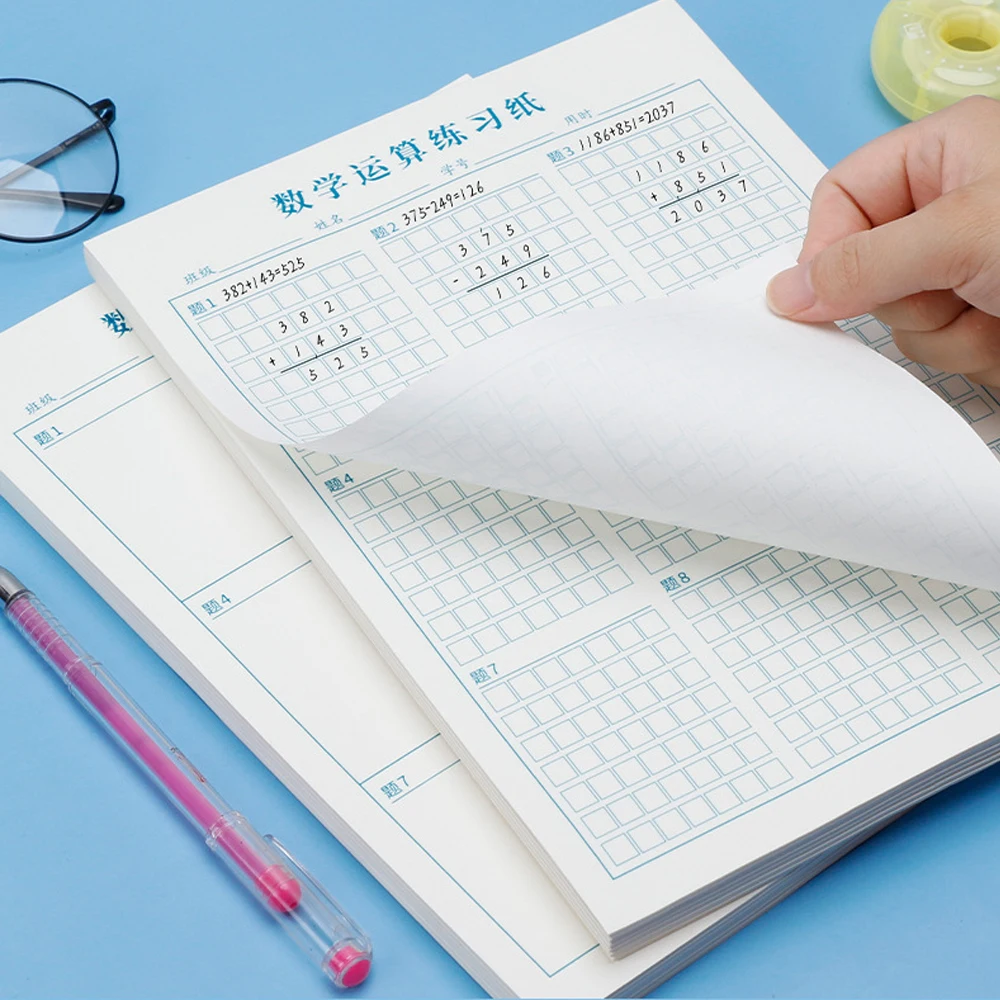 Children’s Math Blank Exercise Paper Children Addition & Subtraction Copybook Practice Learning Math Exercise Book for Kids 4