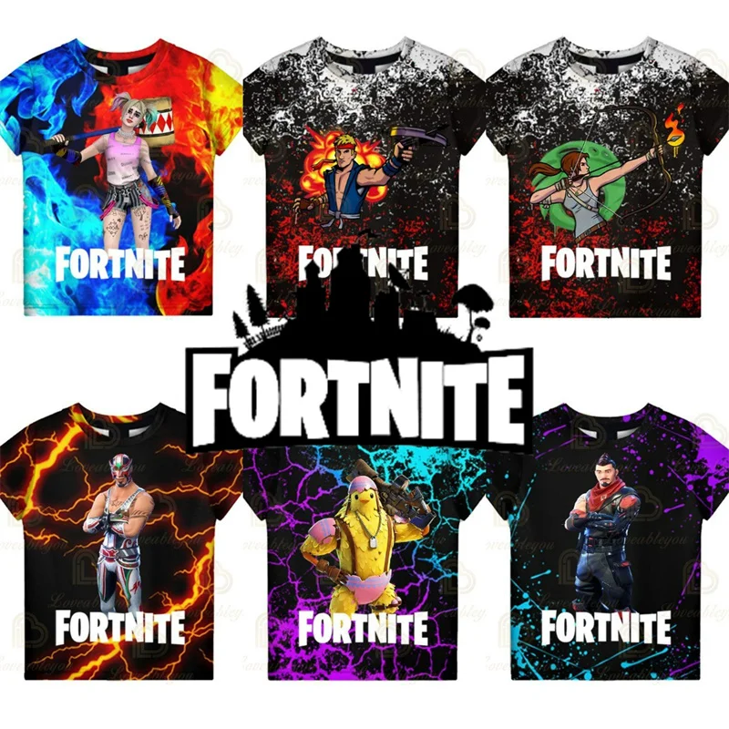 3D Fortnite T-Shirt Estate Ragazzi Ragazze Top Vittoria Bambino Indossare Battaglia Royale Bambini Tshirt Eroe T-Shirt Vestiti