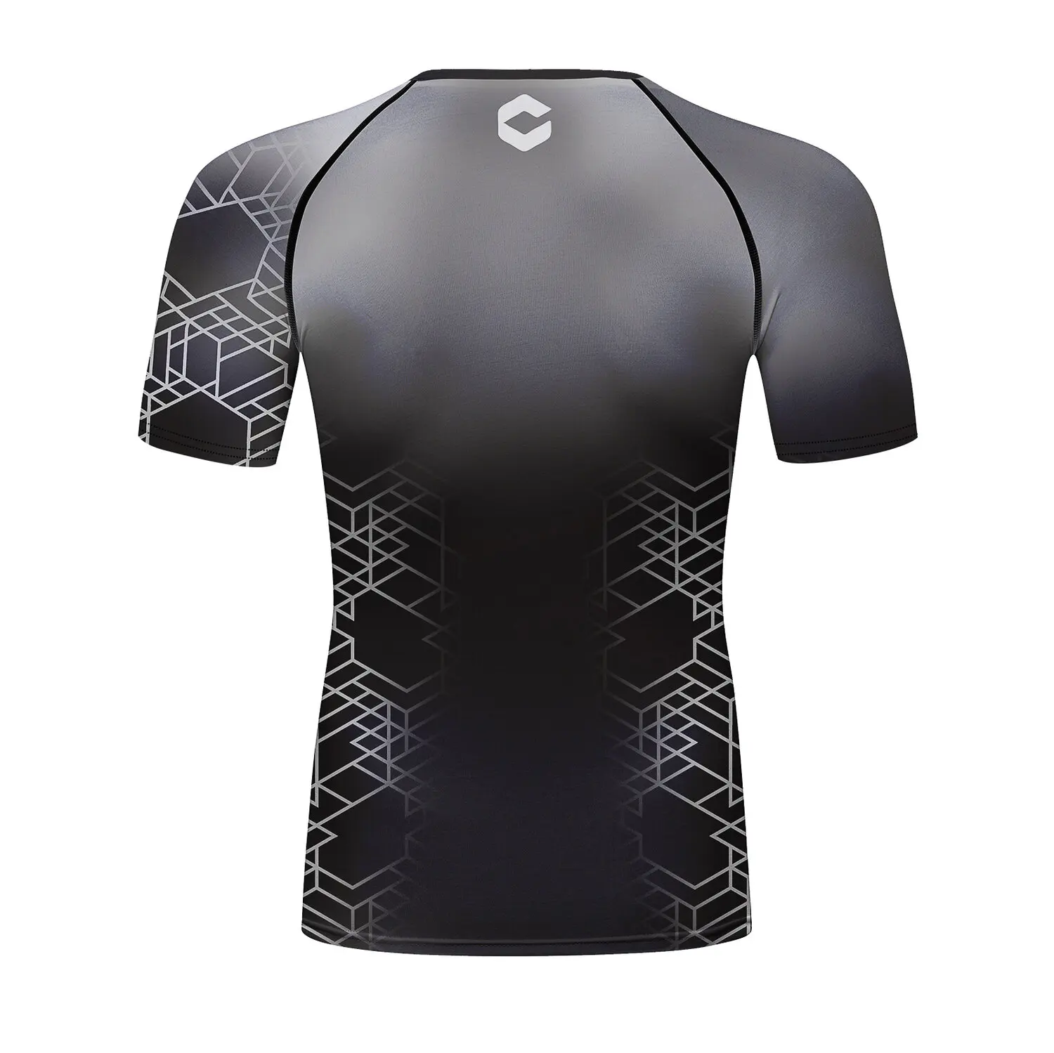 Men's Compression Shirts Short Sleeve Printing Dry Fit T Shirt Fitness Running Athletic Workout Sports Baselayer Tee (221520)