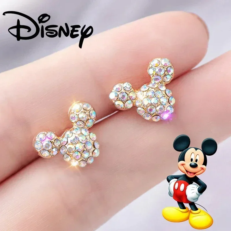 

Disney Mickey Mouse Sterling Silver Earrings Fashion Women's Studs Simple Sweater Jewelry Accessories Girlfriend Gifts