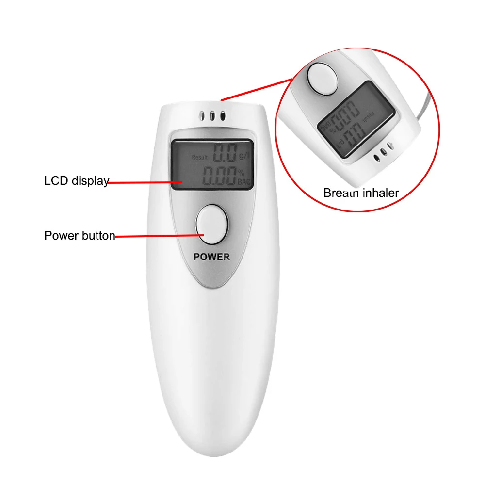 Alcohol Tester Mini Breathalyzer Tester Police Alcohol Analyzer Gadget detector Digital Alcohol Breath Tester Professional easy use