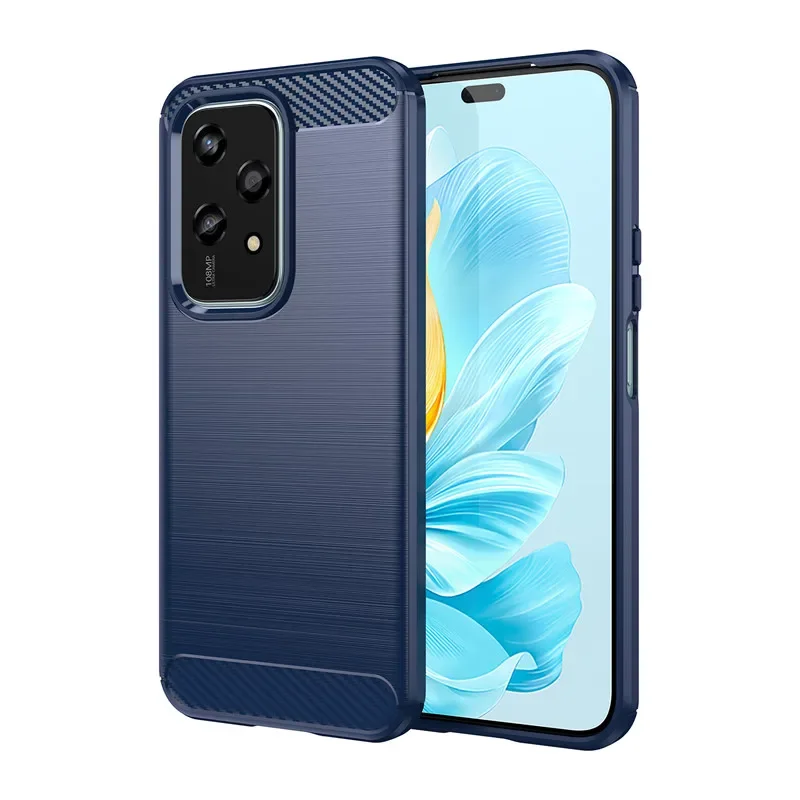 Carbon Fiber Shockproof Silicone Bumper Case -