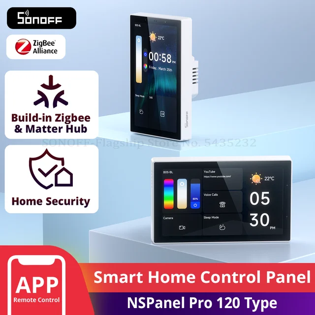 Sonoff nspanel Pro แผงควบคุมสมาร์ทโฮม120แบบสมาร์ทใช้พลังงานแผงควบคุมแบบ DIY โมดูลรองรับอุปกรณ์ sonoff 1