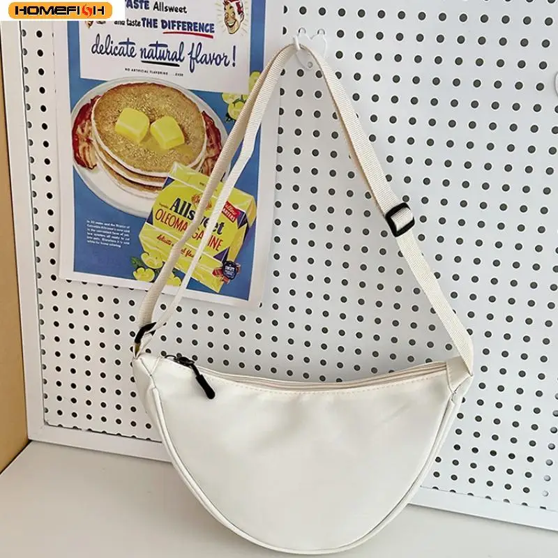 Homefish Damen-Nylon-Dumpling-Tasche, große Kapazität, Umhängetasche, einfarbige, leichte Handtasche für Pendler und Reisende.