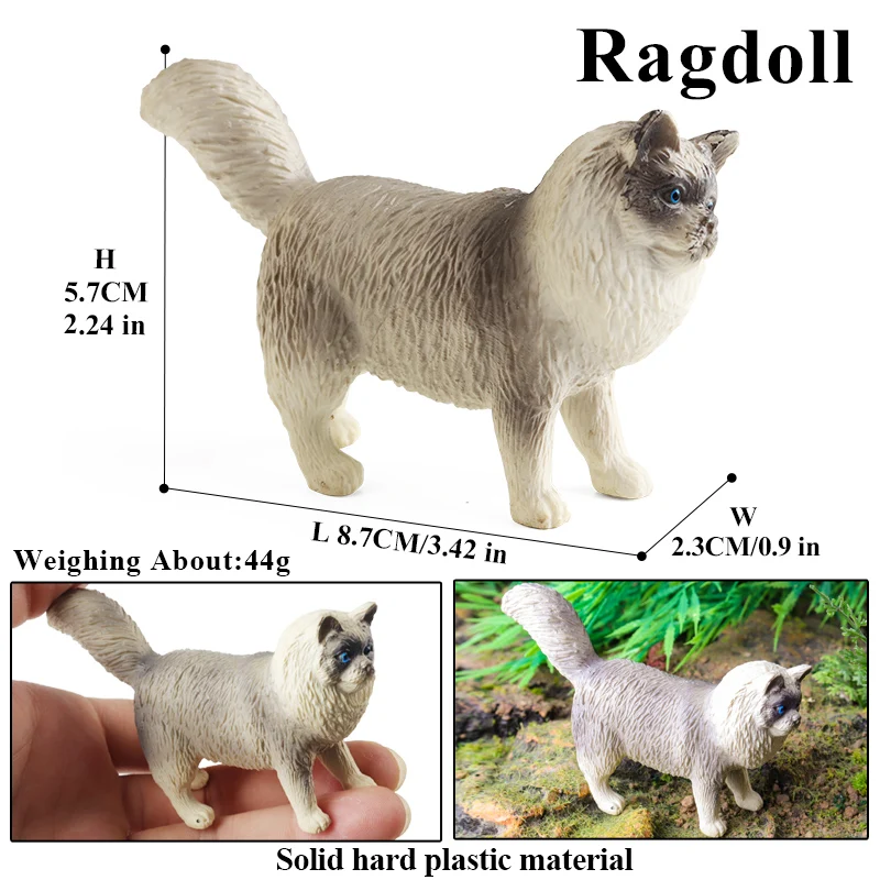 thumbnail image 1 of Figura de acción de gato siamés Devon Rex Sphynx Ragdoll persa de Oenux, figura de gato bobtail, linda decoración, juguete de regalo para niños, 1 of 5