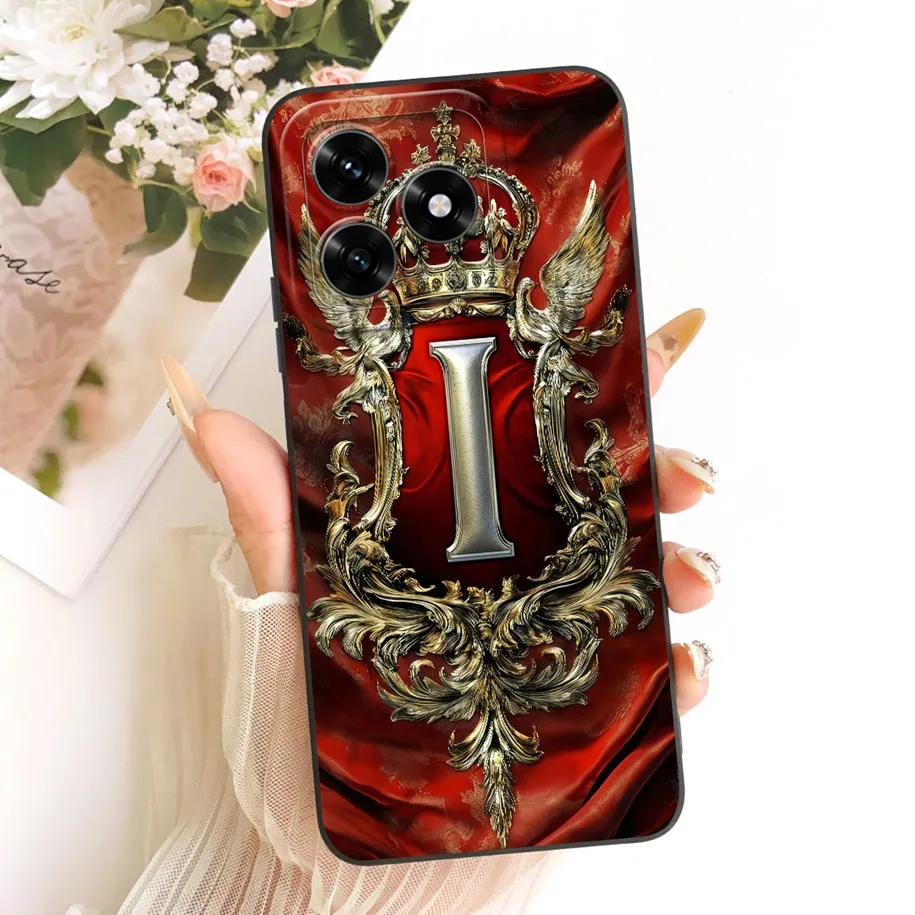Retro Crown Letters Soft Silicone Lens Protective Phone Case Cover
