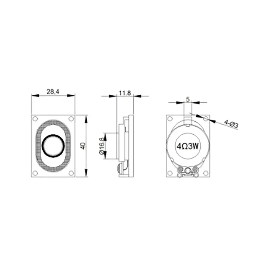 2piece/Lot LCD Monitor/TV Speaker Horn 3W 4R 4028 2840 Loud speaker 4 ohms 3 Watt 4R 3W 40*28*9MM lcd monitor speaker